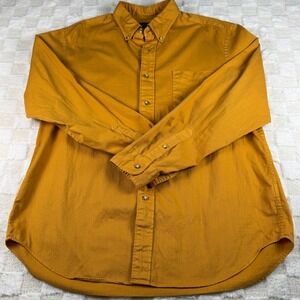 J. Crew Always Mens Yellow Button Down Shirt Long Sleeve Cotton Size‎ L